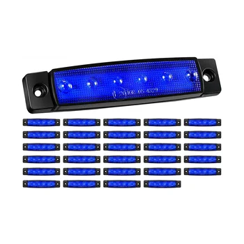 30 חתיכות LED נחת הסירה אורות 12V 6 LED עמיד למים נחת אורות הסיפון המשקוף הטייס ניווט תאורה(כחול)