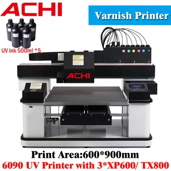 UV 6090 מדפסת UV-A1 לכה UV מדפסת LED מדפסת שטוחה UV אוטומטי להדפיס על Bottlle עץ חולצה נפש הדפסה