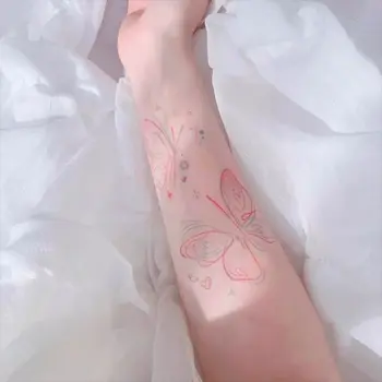 פרפר צבעונית מדבקות קעקוע קעקוע עמיד למים קעקועים מזויפים Y2k אמנות Tatto חמוד Hotwife פסטיבל אביזרים נשים הסיטוניים