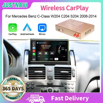 JUSTNAVI המכונית אל תיבת אלחוטית Wried Apple Carplay עבור מרצדס בנץ C-Class W204 C204 S204 2008-2014 NTG4.0/4.5 אנדרואיד אוטומטי