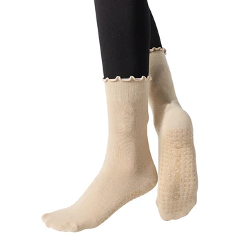 2023 חדש לנשים החלקה יוגה גרביים בנות כותנה כושר פילאטיס לנשימה גרביים דעיכת לרקוד בלט אחיזה גרביים לנשים כושר