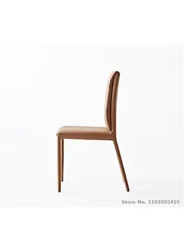 איטלקי מינימליסטי אור יוקרה שולחן אוכל, כיסא רשת ברזל אדום צואה איפור הכיסא משענת בבית המודרני נורדי עור אמנות