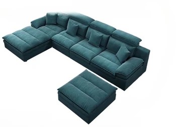 נורדי הספה בסלון המודרני פשוט בית קטן לטקס בד הספה כרית פשוטה מאוד טכנולוגיה בד הספה
