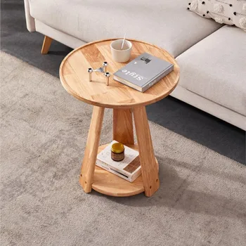 FULLLOVE נורדי פשוט הספה לצד שולחן סלון מעץ מלא שולחן קפה על גלגלים חדר השינה ליד המיטה אחסון שולחן רהיטים