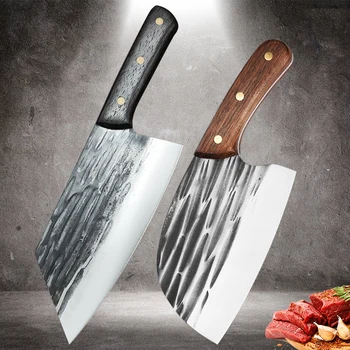 מזויפים 5Cr15Mov נירוסטה מטבח, סכיני שף בשר דגים ירקות חתוכים מקצועי סיני הקצב קליבר סט סכינים