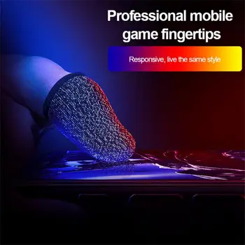 זוג קצות האצבעות על המשחק Pubg נייד אנטי להחליק את האצבע הכפפה בקר משחק האצבע שרוול עבור מסך מגע משחקים ניידים 2022