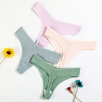 כותנה טהורה מפתה נשים סקסיות של t-מכנסיים של בנות אופנה תחתונים מוצק צבע t-מכנסי נשים של חוט תקצירים