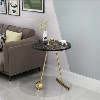 נורדי השיש קפה שולחן ריהוט הסלון עיצוב יצירתי סיבוב ספה, שולחן צד קטן בדירה ריהוט הסלון