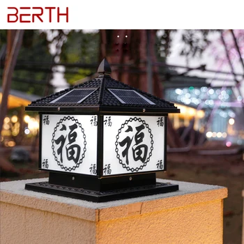 מעגן חיצוני השמש פוסט מנורת LED יצירתי סינית עמוד תאורה אטימות IP65 הביתה וילה חצר מרפסת