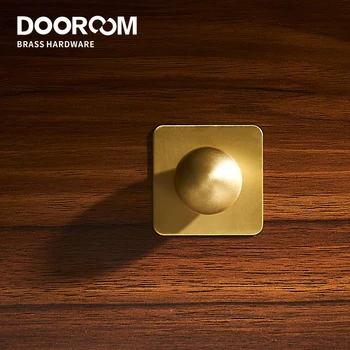 DOOROOM מודרני פליז ידיות הכדור עם נבחר הבסיס עבור ארון הארון הארון למגירה קופסת הנעליים רהיטים