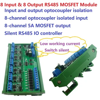 R4M8A08 2PCS DC 12V 24V 8 מבודד IO DIN35 C45 רכבת תיבת UART RS485 MOSFET מודול