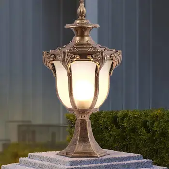 רטרו עמוד אור עמיד למים חיצוני החצר החצר השער פוסט המנורה