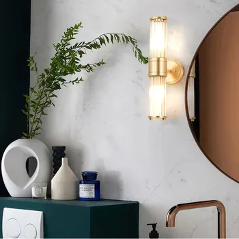 סקנדינבי מודרני סגנון קיר חדר השינה מנורת LED בסלון עצמאי המנורה יוקרה קריסטל, מנורות קיר מלון אורות קיר המיטה