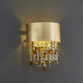חדש חדר שינה מודרני זהב פמוט קיר יוקרה קריסטל מנורת קיר ליד המיטה במסדרון בסלון LED הביתה מקורה תאורה