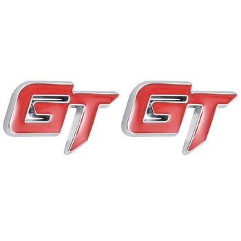 2X Gt 3D לוגו הרכב מדבקה אופנה מכונית עיצוב מדבקה פורד מוסטנג פוקוס 2 3 פיאסטה ריינג ' ר מונדיאו Mk2 אדום+כסף
