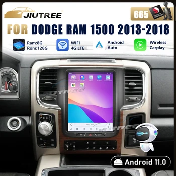 128G ברכב נגן מולטימדיה אנדרואיד 11 עבור דודג ' ראם 1500 2013-2018 וידאו אנכי סטריאו מסך ניווט GPS Carplay יחידת הראש