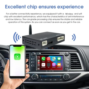 אלחוטית CarPlay אנדרואיד אוטומטי מפענח Bluetooth תואם-שדרוג ערכת מפענח המכונית מפענח עבור טויוטה סקויה 4Runner 2014-2019