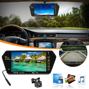 חדש מצלמה גיבוי Mirrorlink המראה מוניטור 7 אינץ MP5 Player Bluetooth משדר FM USB Autoradio אחורי לרכב מראה נגן
