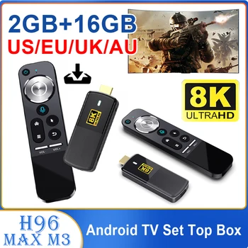 H96MAX M3 מיני מקל טלוויזיה אנדרואיד 13.0 Smart TV Box HD 8K Set Top Box אודיו תמונה השפה Bluetooth תואם-5.0 אספקה הביתה