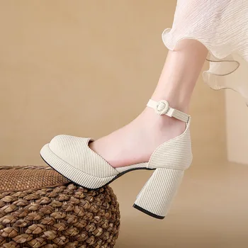 אלגנטי עקבים גבוהים נעלי נשי 2023 סקסי קרסול רצועות בז ' ירוק הנשים עם העקבים פלטפורמת מסיבת נעל שמלה משאבות נשים