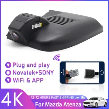 4K Dash Cam עבור מאזדה Atenza גבוהה תצורת הרכב מקליט מצלמה,קדמי ואחורי לרכב DVR-Wifi, Plug and Play DashCam,UHD 2160P