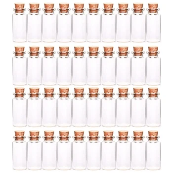 40 יח צלוחיות, בקבוקים מיני בקבוק זכוכית עם פקק השעם הלוואי בקבוקים, לחתונות, יצירות וקישוטים(10Ml )