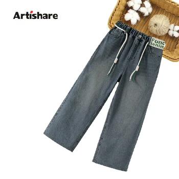בנות ג 'ינס תבנית מכתב ג' ינס לנערות סגנון מקרית מכנסיים לילדים אביב סתיו ילדים הבגדים 6 8 10 12 14