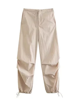 2023 אופנה מצנח מטען מכנסיים נשים סתיו וינטג ' וגינג מכנסיים אלסטיות גבוה המותניים חדש קיץ מזדמן אופנתי ליידי Boot Cut