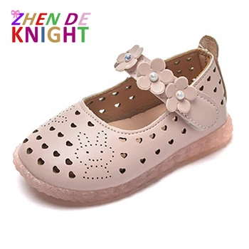 בנות נעלי עור 2023 האביב והסתיו חדש נעלי ילדים רכים הבלעדי אופנה בייבי פרח הנסיכה נעליים