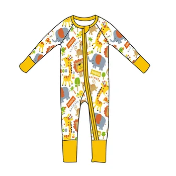 חיה עדן היילוד סרבל תינוק ילדה סרבל 2 רוכסן הלבשת לילה תינוק זוחל בגדים