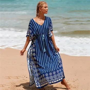 בוהו מודפס בגדי ים לחפות על נשים חוף שמלות חופשי אפריקה גלימה החלוק אלגנטי קיץ תלבושת