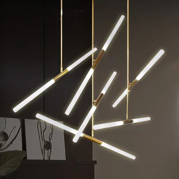 LED עיצוב איטלקי מנורת ברזל זכוכית אורות הסלון חדר השינה מסעדה שחור ארט דקו נברשת מודרנית נברשת זהב