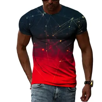 קיץ הדפסת 3D אופנה מופשט של גברים 3D דפוס חולצה מזדמן Harajuku אישית O-צוואר שרוול קצר חולצה