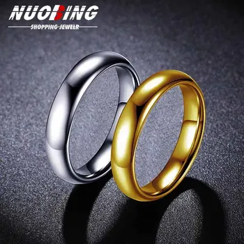 קשת חלקה נירוסטה גברים ונשים קסם טבעת נישואין פשוטה מסיבת יום נישואין תכשיטים במתנה לא דוהה מתכת