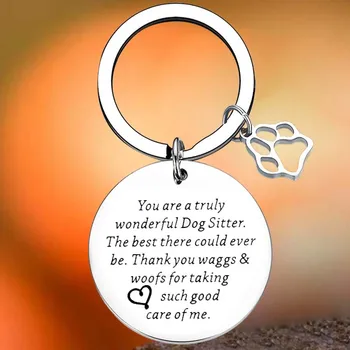 הוט דוג סיטר מפתח שרשרת, טבעת דוג ווקר הערכה מתנה כלבים מתנה מחזיקי מפתחות עם תליון מתנה