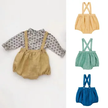 בגדי תינוקות קיץ חדש מתוק מקשה אחת כתפיות קצרה בגדים עבור תינוקות בנות מוצק צבע חמוד בייבי בנים ובנות בגדים