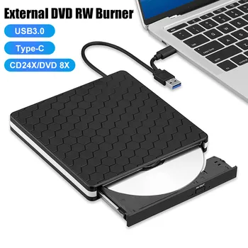 USB 3.0 סוג C חיצוני תקליטור DVD-RW, כונן אופטי צורב DVD סלים כונן דיסק אופטי במהירות גבוהה העברת נגן תקליטורים עבור Mac לוח