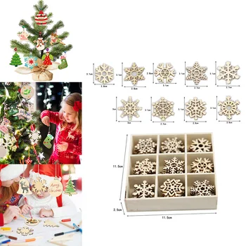 עץ חג המולד קישוטי תלייה מעץ פתיתי שלג תליון חג המולד תלויים קישוטים עם חבלים DIY עיצוב מתנות