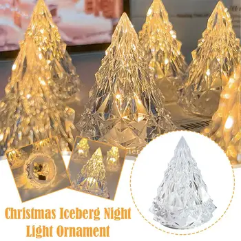 קריסטל קרחון מנורת שולחן יהלום קישוט שולחן ליד המיטה אור האווירה אור חג המולד הוביל מנורת לילה בעיצוב Restauran X4J4