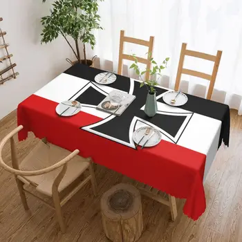 דגל האימפריה הגרמנית מפת שולחן מלבני Oilproof שולחן בד כיסוי עבור חדר האוכל