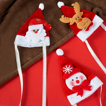 חג המולד לחיות מחמד כלב חתול כובע סנטה גור קטן חג המולד חג תחפושות, קישוטים Cosplay אביזרים כובעים מסיבת חג המולד, ציוד לחיות מחמד