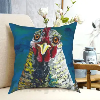עוף אמנות , צבעוני הנ אמנות מקרה כרית מודפסת הביתה רך DIY-כרית לכסות את העוף אמנות צבעונית עוף צבעוני