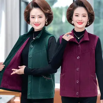 נשים 2023 חדש האביב הסתיו קוריאנית מוצק אפוד ללא שרוולים מעילי אופנה מזדמן נקבה אחת עם חזה הז ' קט מעילי X88