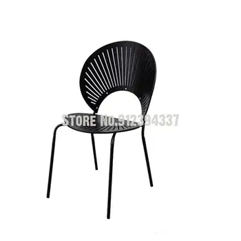 נורדי מעצב האוכל כיסא מודרני מינימליסטי צדפה הכיסא משענת ההגירה הביתה יצירתי ברזל אמנות רטרו מעטפת כיסא