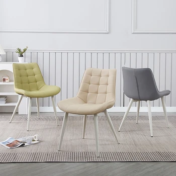 נורדי שמנת בסגנון כסאות אוכל כרית משק הבית מינימליסטי יוקרה כסאות אוכל משענת Sillas De Comedor רהיטים WZ50DC