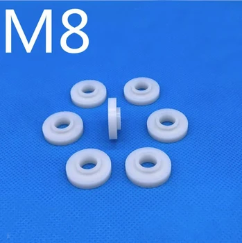 M8 ניילון אטם את שלב T-סוג של פלסטיק מכונת כביסה חלול עמוד טרנזיסטור בידוד מרווח בורג מגן לבן