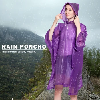 חיצונית Rainwear לשימוש חוזר מעיל גשם עם שרוך ברדס מעיל החליפה לעבות אווה מעיל עמיד למים עבור מבוגרים, עבור נשים וגברים