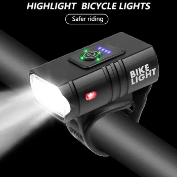 חדש LED אופניים אור 1000LM נטענת USB תצוגת כוח MTB הרים אופני כביש חזית מנורת פנס רכיבה על אופניים ציוד