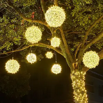 עץ חג המולד זר מנורת LED תפאורה פיית קש כדור אור מחרוזת חג, מסיבת חתונה גן רחוב קישוט חג מולד שמח