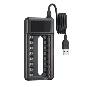 נטענת USB מטען סוללות 8 חריצי מהר תשלום עבור AAA AA סוללה כלים החלפת אביזרים באיכות גבוהה